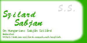 szilard sabjan business card