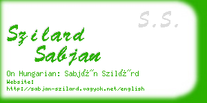 szilard sabjan business card